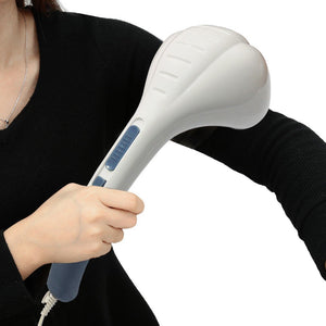 Bodyhealt Portable Deep Tissue Hammer Massager - 3 Interchangeable Heads - Extra Long 11" Handle - Ergonomic Shape - Adjustable Speed - Lightweight and Handy - Relieve Stress, Severe Muscle Tension