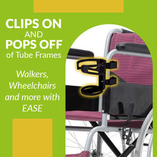 Load image into Gallery viewer, Universal Drinking Cup Holder No Screws Required Adjustable for Any Kind of Strollers, Walkers, Bicycles, Wheelchairs, Bed railings and Even on a Drumset | Drink Walker Cup Holder, Bottle Holder
