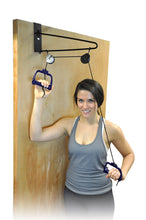 Load image into Gallery viewer, Exercise Overdoor Shoulder Pulley - Home Stretching, Physical Therapy, Rehab &amp; Muscle Toning Fitness Equipment - Overhead Workout System &amp; Arm Exerciser That Increases Your Motion Range - Complete Set