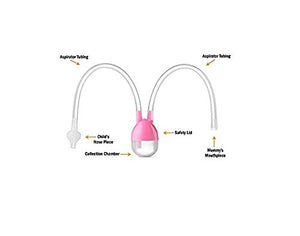 BodyHealt Baby Nasal Aspirator - Booger Remover - Newborn & Toddlers - Non-Irritation (Pink)