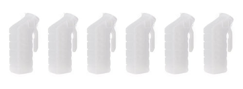 BodyHealt Deluxe Male Urinal Incontinence Pee Bottle 32oz./1000ml with Cover (Standard Lid, Pack of 6)
