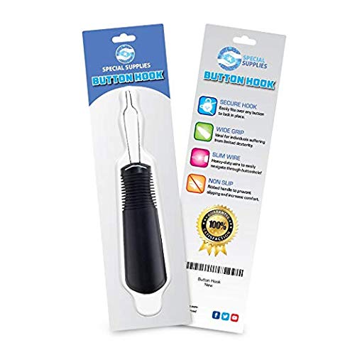 BodyHealt Button Hook - Dressing Aid Assist Tool with Zipper Pull Helper  for Arthritis & Parkinsons aids. Dress Hooks for Disablity Aids - Pull  Assist - Buttonhook. 2 in 1 Dressing Tool and Dress Aid