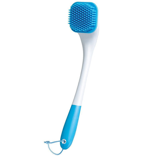 BodyHealt Soft Silicone Bristles Shower Bath Body Brush With 17 Inch Long Handle