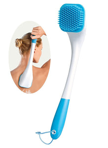 BodyHealt Soft Silicone Bristles Shower Bath Body Brush With 17 Inch Long Handle