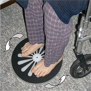 BodyHealt 18" Transfer Pivot Disc with Handle - 360 Degree Mobility Wheelchair Aid System - for Independent and Dependent Patient Transfers - Non-Slip Surface On Top and Bottom - 400 lb. Capacity