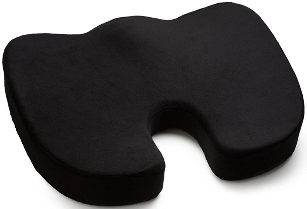 BodyHealt Coccyx Seat Cushion - Posture Support Memory Foam - Contoured with Removable & Washable Cover - Back Support Tailbone, Sciatica, Hemorrhoids, Coccyx and Lower Back Pain Relief