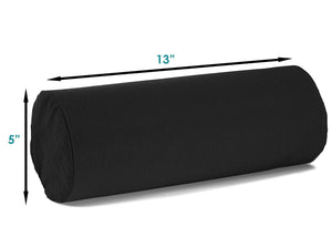 BodyHealt Roll Bolster Pillow, Lumbar Support Cushion for Office Chair, Car, or Bed. Cervical Neck Pillow for spine & Neck Support. Firm Density, Memory Foam Pillow with Removable Cover, 5X12" (Black)