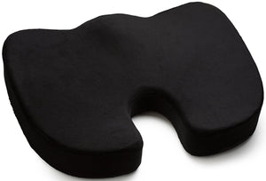BodyHealt Orthopedic Memory Foam Seat Cushion and Lumbar Support Pillow for Office Chair and Car Seat - Ergonomic Back/Stress Pain Relieve, Black