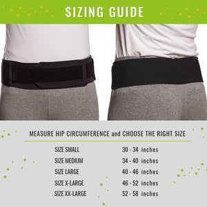 Bodyhealt Comfortable Sacroiliac Joint Support Belt - Slimline Design - for Low Back and Pelvic Pain Relief - Hypoallergenic and Breathable Maternity (Large (Hips 40" to 46"))