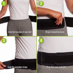 Bodyhealt Comfortable Sacroiliac Joint Support Belt - Slimline Design - for Low Back and Pelvic Pain Relief - Hypoallergenic and Breathable Maternity (X-Large (Hips 46" to 52"))