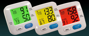 BodyHealt Wrist Blood Pressure Cuff Monitor - Fully Automatic - Color Changing - 2" LCD - 90 Memory Capacity for 2 Users -