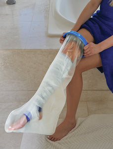 BodyHealt Adult Cast & Bandage Protector - Waterproof - Watertight Protection - (Long Leg 41" (9.75" Ring))