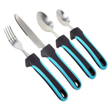 Load image into Gallery viewer, BodyHealt 4pcs Easy Grip Utensils Set | Weighted Flatware for Elderly, Arthritis, Handicap, or Hand Tremor | Parkinson Utensils with Thick Non-Slip Handles for Shaking Hands | Weighted Utensil Set