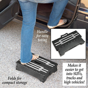 BodyHealt Portable Folding Riser Step Stool - Black