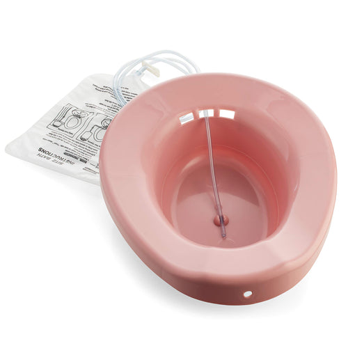 BodyHealt Toilet Sitz Bath for Hemorrhoids Treatment - Over The Toilet, Perineal Soaking Bath - for Hemorrhoids Relief - for Pregnant Women, Color Rose