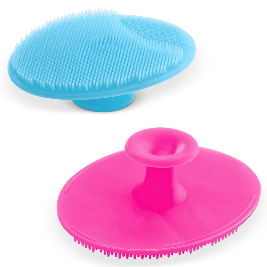 BodyHealt Baby Bath Silicone Cradle Brush - 2 Color Pack Premium Quality - Perfect for Therapeutic Skin & Scalp Massage, Promotes Skin Metabolism for Baby & Infant