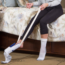 Load image into Gallery viewer, Sock Aid and Stocking Assist | Flexible Plastic W/Terry Covered Non-Slip Resistance Surface | Easy Putting Up and Removing Socks or Compression Stocking | Easy Putting On Stocking Donner (Pack of 2)
